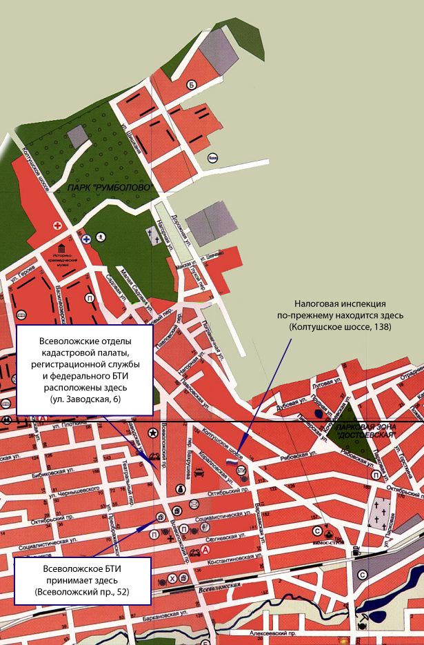 Карта-схема города Всеволожска